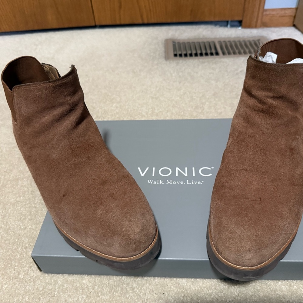 Vionic Brown Suede Ankle Boots